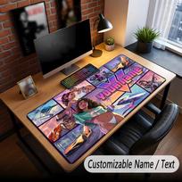 Custom Name Text Big Mouse Pad,GTA Soft Non Slip Extended Desk Mat For Home Office 30cmx60cm