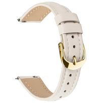 For Huawei Watch GT 4 41mm Watch Band Gold Buckle Slim Leather Strap - Green Camel white
