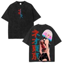 Lucy Cyberpunk Edgerunners Vintage Graphic Anime T-Shirt Night City 3XL black