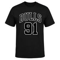 Bulls 91 Dennis Rodman Krepšinio Grafinis Marškinėlis L juoda