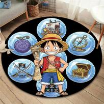 One Piece Poster Round Area Rug Carpet Rug For Living Room Bedroom Sofa Playroom Decor Nonslip Floor Mat 120cmx120cm