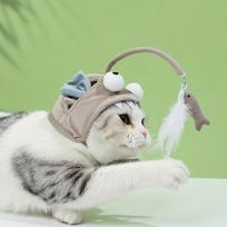 Xiaomi Adjustable Interactive Cat Headwear Toy - Pet Teaser Toy for Hours of Fun, Cat Cosplay Accessory gray