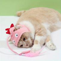 Xiaomi Adjustable Interactive Cat Headwear Toy - Pet Teaser Toy for Hours of Fun, Cat Cosplay Accessory rožinė