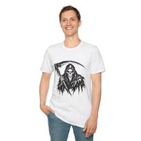 Reaper Skull Grim Horror Gothic Death Scythe Fantasy Men Softstyle T-Shirt S įvairiaspalvis