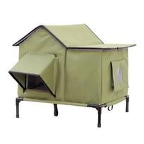 Heated Feline House Thermal Insulation Dog Foldable for Backyard beige