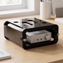 Under-Desk Amplifier Mount Minimalist Wall Slim for Media Corner black