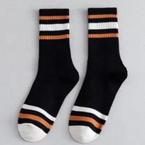 Men's Trendy Mid-Calf Socks: Thick, Sweat-Absorbent, Odor-Resistant, Perfect for Autumn/Winter & High-Top Football. One Size Bare Socks juoda