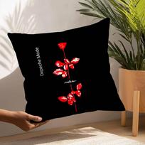 band D-DEPECHE M-MODE Pillow Case Square Double‑Sided Print Cushion Case For Sofa Home Bedchamber Decor Gift 16x16Inch white