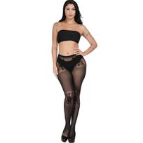New Vintage Tattoo Lace Cut-Out Mesh Stockings Women's Bottom Socks Small Mesh Pantyhose Women One size fits all beige