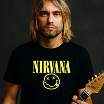 Klasikinis Nirvana grupės Retro medvilninis T-shirt vyriškas trumpomis rankovėmis vasaros punk stiliaus vienspalvis laisvo kirpimo kasdienis kvėpuojantis T-shirt L brown