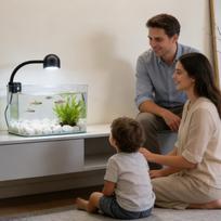 LED Fish Tank Light 360 Rotatable Mood Lamp For Aquarium Fish Tank Lamp Decoration For Home Office Landscaping Bedroom Living EU Plug gray