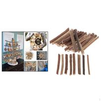 Wood Slices Rustic Blocks for Wedding Toddlers Kids 40 Pieces Rhombus gray