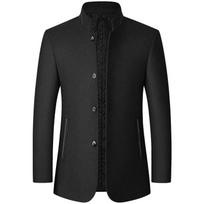 Vyriški kašmyro švarkai Kostiumai Striukės Stovi apykaklė Verslo laisvalaikio kostiumai Paltai Vyriški Slim Fit Blazeriai Paltai 4XL black