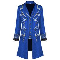 Medieval Prince Costume Set For Halloween Cosplay With Polyester Fabric For Stage Performance S mėlyna