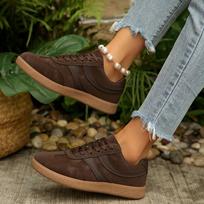 New Style Women'S Lightweight Lace Up Sports Shoes Anti-Slip Casual Wear Flat Bottomed Fall Thick Soled Women Single Shoes 43