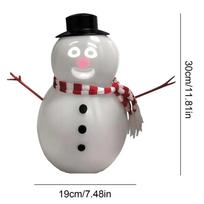 Kalbanti funkcija Kalbantis sniego senis Animacinis mirksintis sniego senis Madingas animacinis sniego senis Žiemos dekoracija 20cm gray