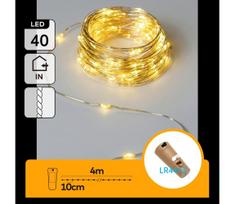 Aigostar - LED dekoratyvinė girlianda su butelio kamščiu 40xLED/3xLR44 4m šilta balta