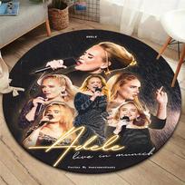 Adele Round Area Rug,Carpet Rug for Living Room Bedroom Sofa Playroom Decor,Non-slip Floor Mat 80cmx80cm brown