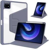 For New Pad 7 Ultra 14 inch Tablet 360 Rotatable Stand Case For Mi Pad 7S Pro 12.5   With Pen Slot Smart Fudna Xiaomi Pad 7Pro 2024 gray