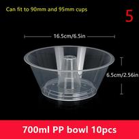 Bubble Milk Tea Drink Snack Cup Bowl Sets for Adults and Kids Reusable with Straw Lid for Fruit Storage Outdoor School 5 black