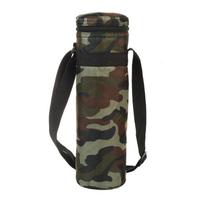 Crossbody Bottle Carriers Sleeve with Insulated Body, Adjustable Strap and Zipers Top Closures for Walking, Travel and Camping black
