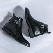 Aukšti Martin Boots Smailūs sprogstamieji trumpi batai Chelsea Boots Vyriški britiški odiniai batai su užtrauktuku 44