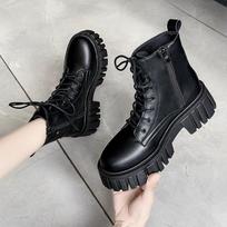 Martin boots women's 2026 autumn and winter new Korean version leather women's boots comfortable soft-soled women's medium 40 gray
