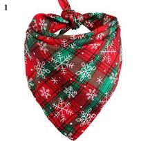 Double Layer Cotton Pet Bandana Christmas Plaid Snowflake Dog Triangle Scarf Pet Scarf Puppy Bib Xmas Large Dog Accessories black