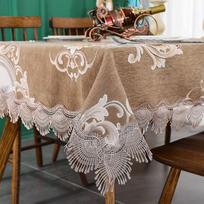 Embroidered Lace Crochet Tablecloth Designer Elegant European Rustic Floral Table Decoration Chair Cover Table Runner Cloth Matches the image,60*60cm