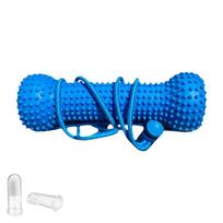Dog Teeth Brushing Support with Textured Rubber Body, Securing Cord and 2 Finger Toothbrushes for Routine Care M
