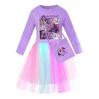 Kpop Demon Hunters Girl Dress With Rainbow Lace And Pleated Skirt For Toddler Girls Lace Purple,120cm
