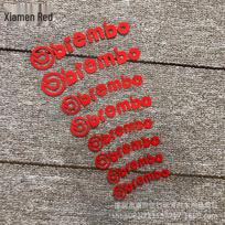 Aukštai temperatūrai atsparūs Brembo suportų lipdukai ratų stebulės modifikacijai Reflective red arc - set of 8