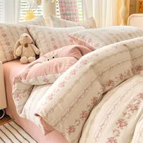 Keturių dalių dvigubo siūlo rinkinys, paklodė, antklodės užvalkalas, antklodės užvalkalas, trijų dalių bendrabučio rinkinys 1.5m bed