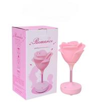 1Pc Romantic Atmosphere Rose Night Light USB Charging Touch Three-speed Dimming LED Flower Night Light Lover Gift white
