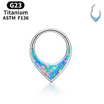 ASTM F136 Titano anodavimas 16G Septumo lankelis Žiedas Su vyriu Segmentinis Clicker Nosiai Tragus Helix Daith Auskaras Pradurti Cirkonis 16G 1.2x8mm