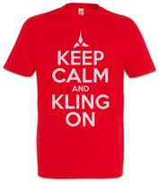 Keep Calm And Kling On Men's T-Shirt Star Fun Enterprise Trek Space Ship USS M white