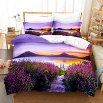 Violetinė gėlė antklodės užvalkalo komplektas dvigulei lovai 200x200 plonas gėlių patalynės komplektas 3 vnt. 2 vnt. su pagalvės užvalkalu vienas antklodės užvalkalas 220x240 EU Sing 135x200cm&Duvet Cover purple