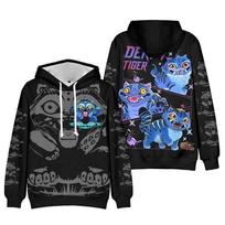 Animacinis Anime KPop Demonas Medžiotojai Madingi Patogūs 3D Spausdinimo Gobtuvai Vyrai Moterys Laisvalaikio Per dydį Ilgomis Rankovėmis Gobtuvas 6XL gray