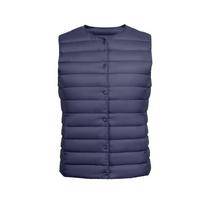 Women's Warm Vests Ultra Light Down Vest Women Two Ways Waistcoat Portable Warm Sleeveless Winter Liner XXXL tamsiai mėlyna