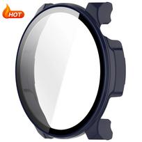 For Amazfit Balance2 PC+Tempered Glass Protective Case For Huami Amazfit Balance2 Full Screen Protector Bumper Cover Accessories for Amazfit Balance2 rašalo mėlyna spalva