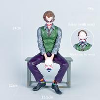 Roof Decoration Joker Heath Ledger Sitting Posture Figures Car Doll Tail And Roof Pendant Model Statue Collectable Toys gray