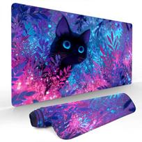 Fantasy Grass and Cat large Mouse Pad Gaming mats NonSlip Desk Mat mouse carpet with Stitched Edge HD printing Office mat 800x300x2mm blue