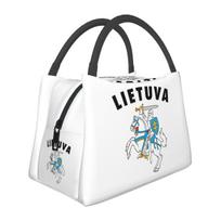 Lietuva Lietuvos herbas Izoliuotas pietų krepšys moterims Pikniko laikymo maisto dėžutės konteineris aušintuvas terminis pietų dėžutės krepšys One Size white