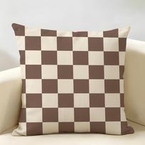 Madingas languotas pagalvės užvalkalas Patvarus Hipoalerginis Ekologiškos lino pagalvės užvalkalas Trumpas dydis Skalbiamas Odai draugiškas 40cmx40cm(16x16Inch) brown