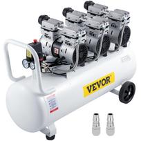 VEVOR Oro kompresorius 22 galonai Itin tylus bealyvos alyvos oro kompresorius 80L bakas Tylus oro kompresorius 2.2KW Bealyvos alyvos kompresorius Mažas triukšmas su saugos funkcijomis