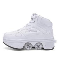 34-43 Unisex Skate Roller Shoes Four Wheeled Walking Shoes for Teenagers Roller  Skates for Kids Four Wheeled Deformed Ice Skates for Children 41 balta