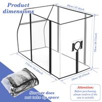 Outdoor Foldable Camper Trolley Rain Cover Transparent Dust Cover with Zipper Universal Handcart Accessories Windproof Cover gray