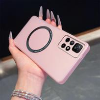 Magnetic Semi‑Transparent Matte Phone Case for Xiaomi Redmi Note 11S 5G,POCO M4 Pro 5G Soft TPU Shockproof Cover POCO M4 Pro 5G white
