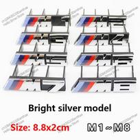 3D ABS Front Grille Badge Emblem for BMW M1 M2 M3 M4 M5 M6 M7 M8 Glossy VFRT3 Black Chrome Letter Logo Accessories E90 F30 G20 F20 E46 M7