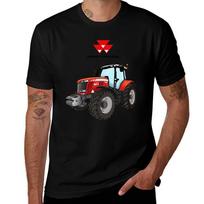 Massey Ferguson Tractor Red Tractor170 Tshirt Plus Size Solid Color Tshirt S black